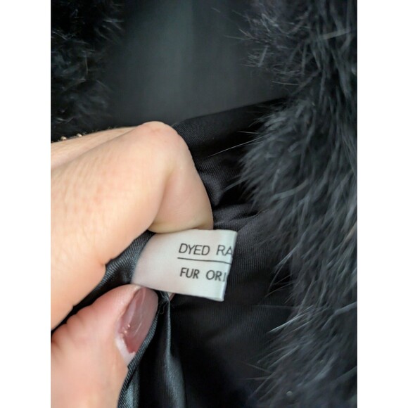 Vintage Cecile De France, Sz Medium Black Rabbit Fur Coat - Picture 4 of 10